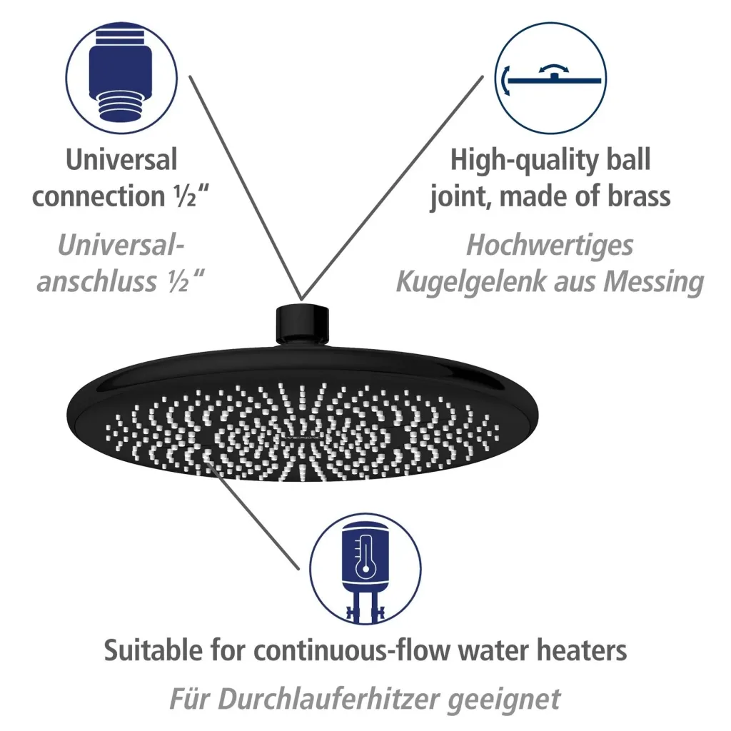 Watersaving shower system Black