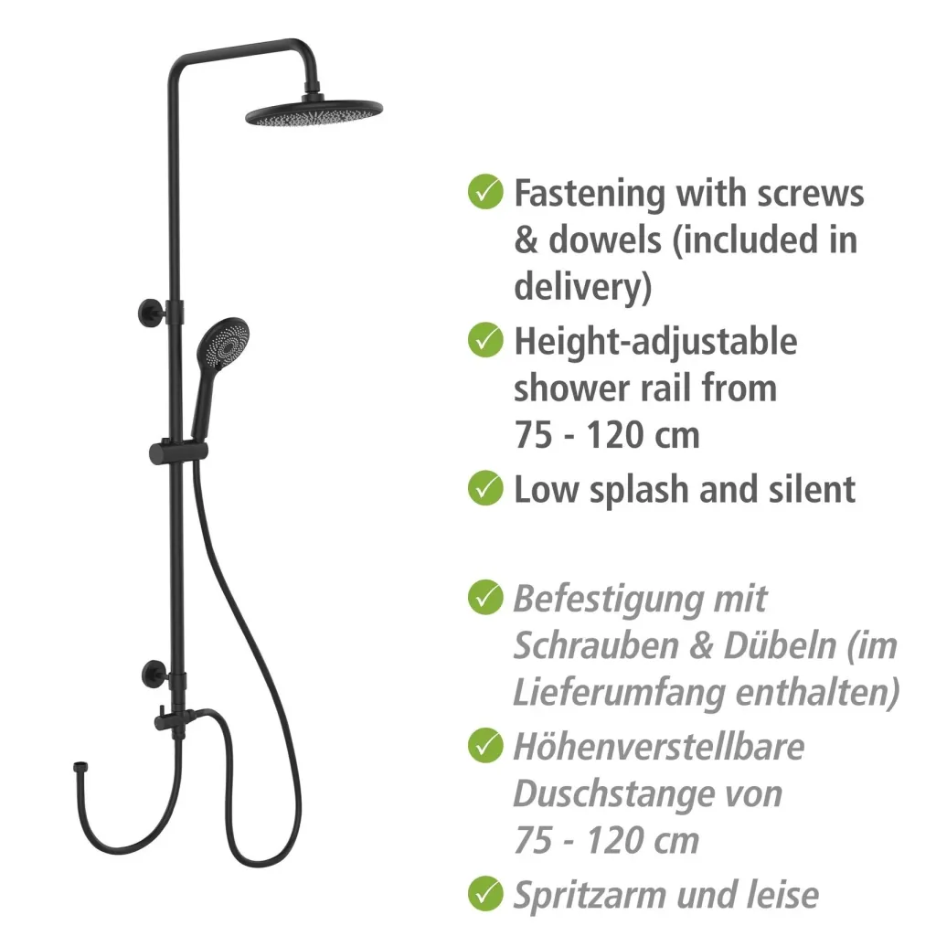 Watersaving shower system Black
