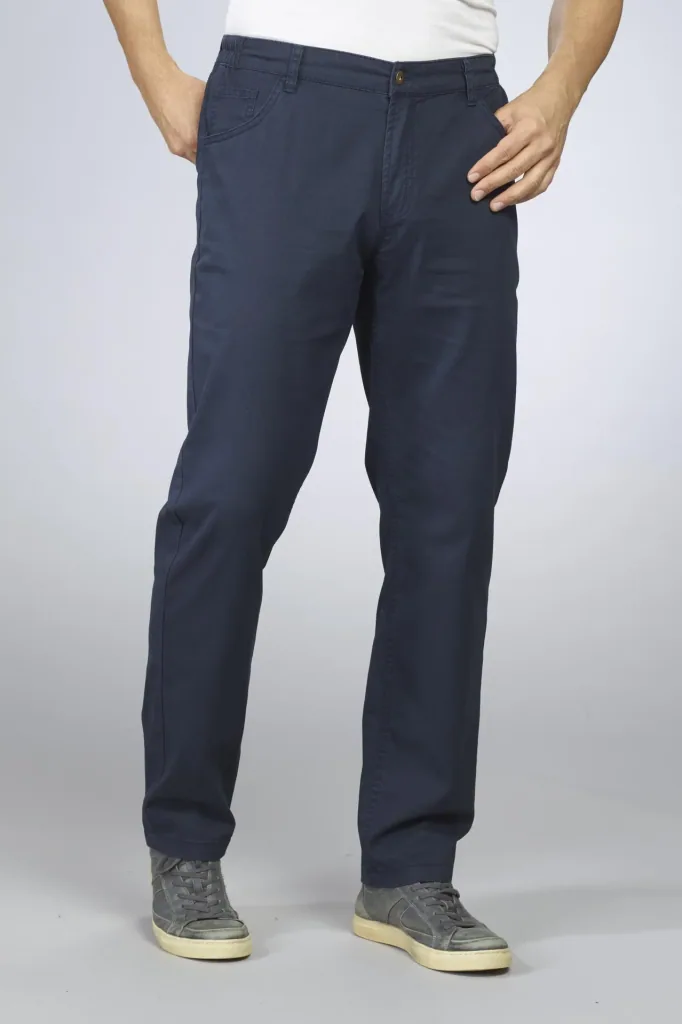 Stretch trousers with comfortable waistband, navy, size 50