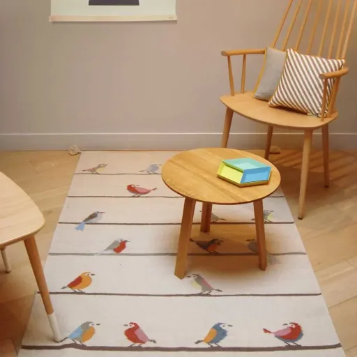 Art for Kids kindertapijt vogels, Maat: 140 x 200 cm