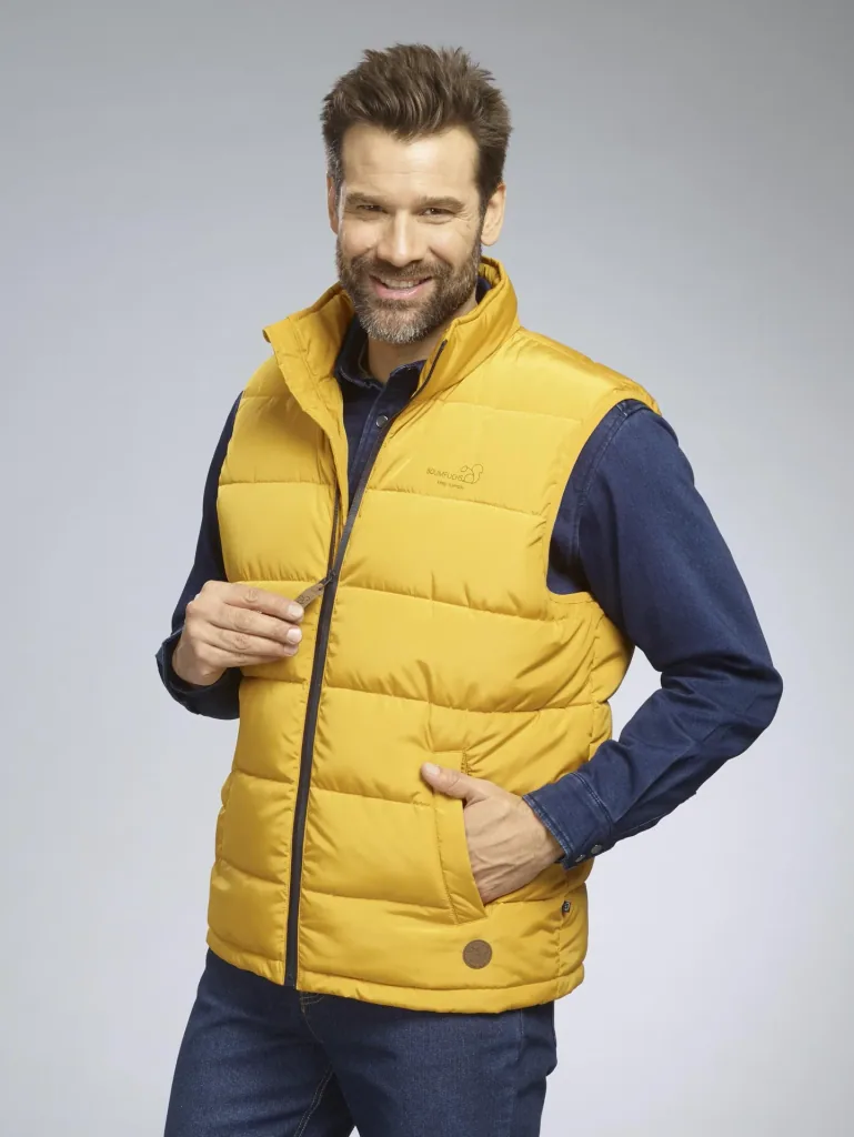 Quilted vest, color curry, Gr.M
