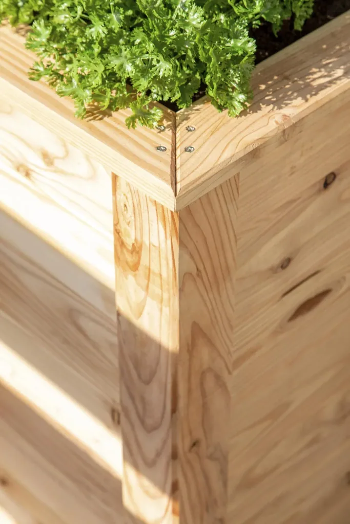 Verhoogde moestuinbak Klassik 130, 130×65×84 cm, naturel – FSC-larikshout, rugvriendelijk