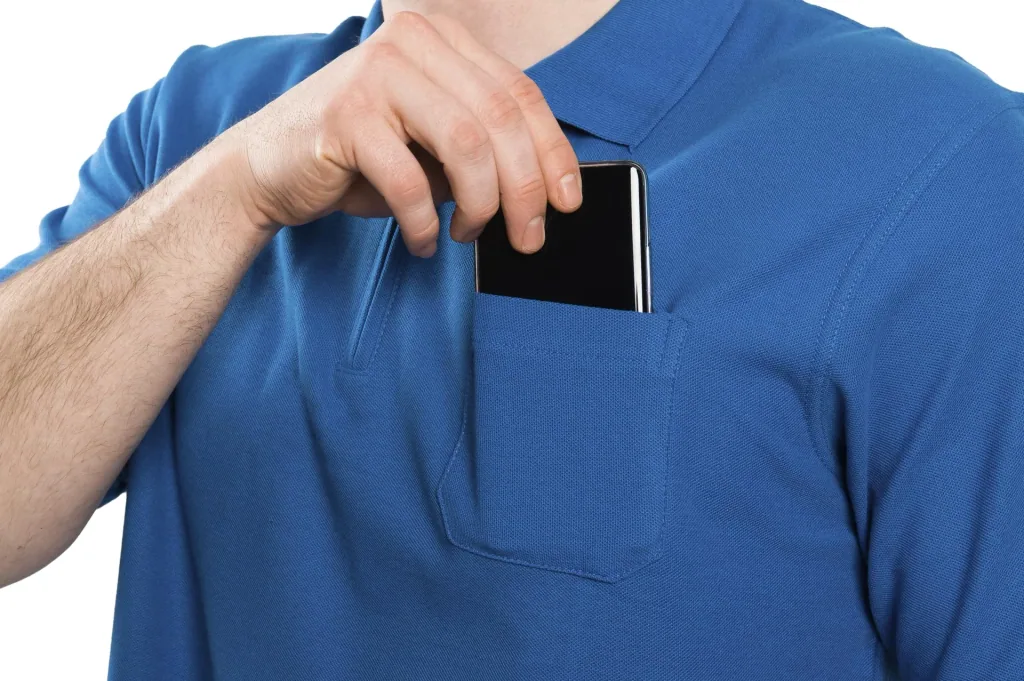Polo shirt with zip, azure blue, size M