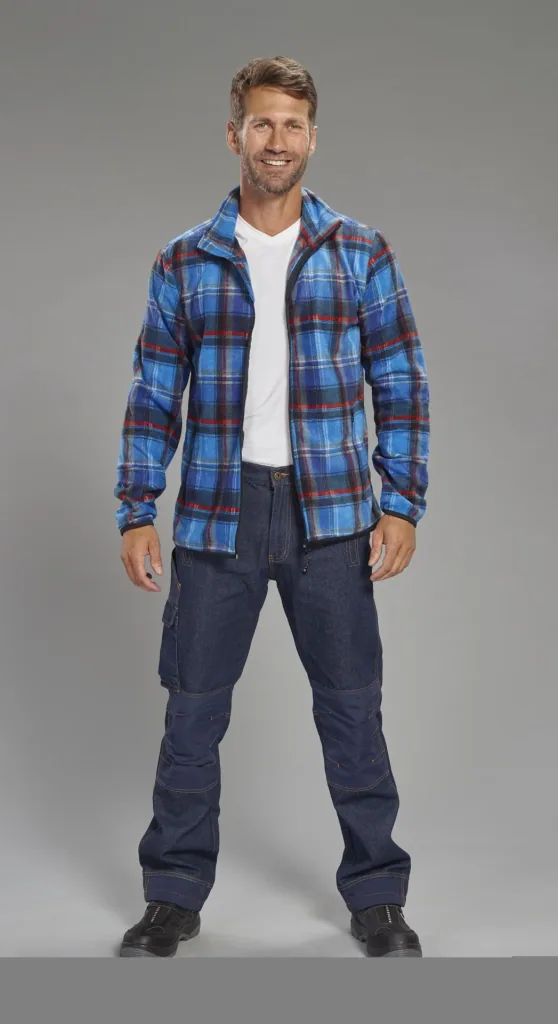 Work jeans with knee patches, color blue, size 48