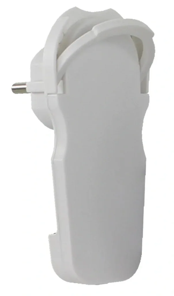 Safety flat plug with mains connection, white