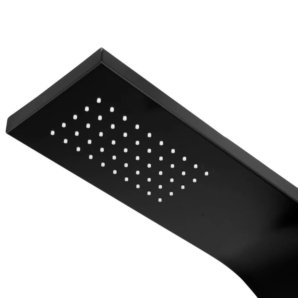 Shower panel Care Black 150x15 cm, shower set with 2 different shower functions