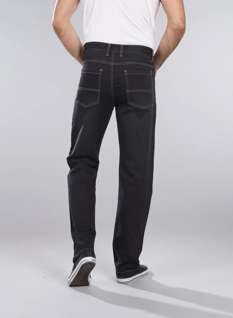 Stretch denim jogging pants, black, size 54