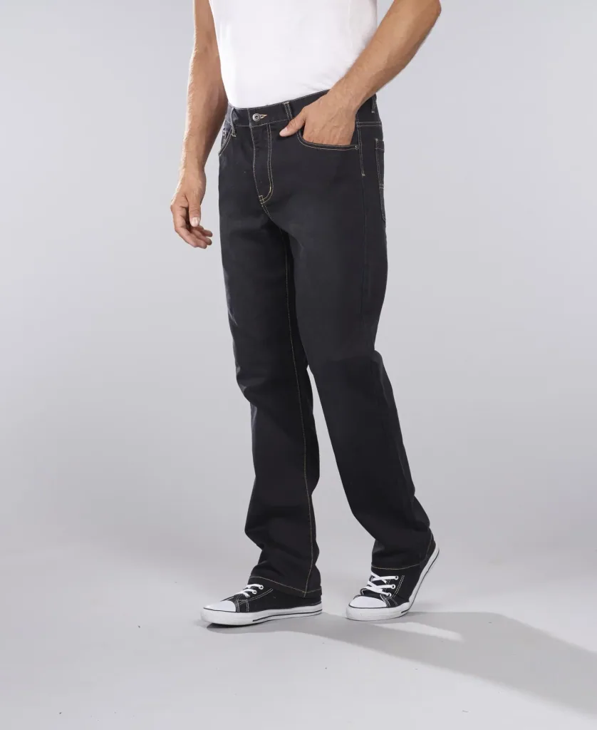 Stretch denim jogging pants, black, size 54