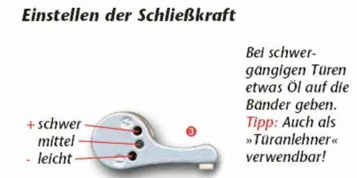 Mini door closer, white, attachable without drilling