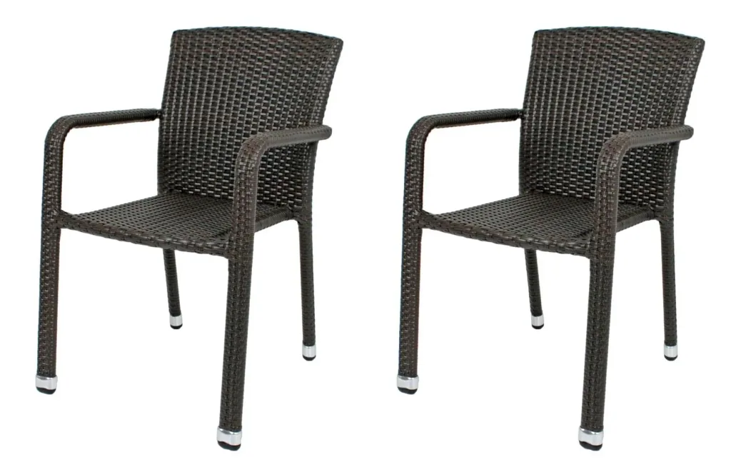 2 x stacking chairs "Getafe" coffee