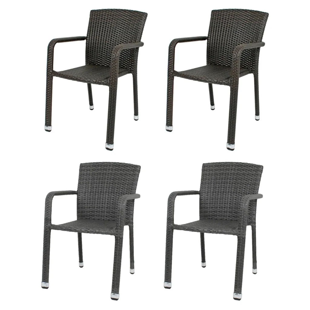 2 x stacking chairs "Getafe" coffee