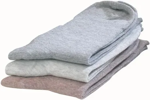 Comfort Socks, Gr. 43-46, Set of 3, each 1 x natural/beige/grey