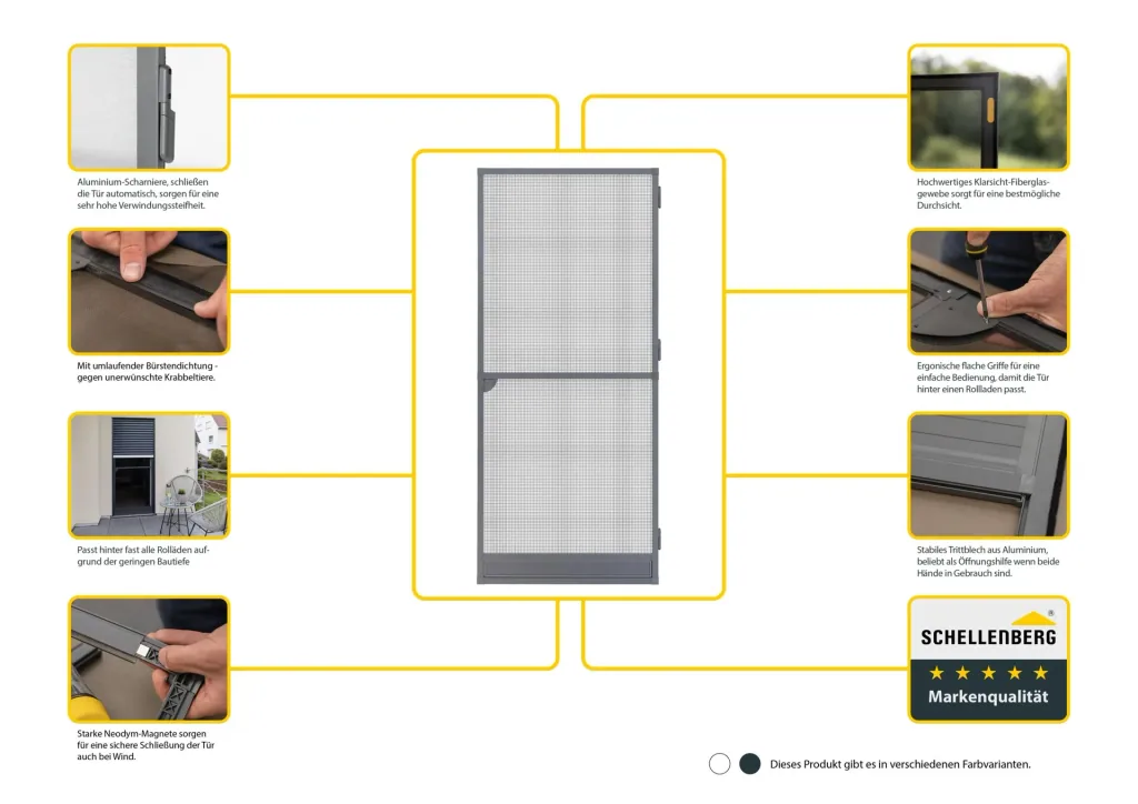 Premium fly screen door, 120 x 240 cm, anthracite