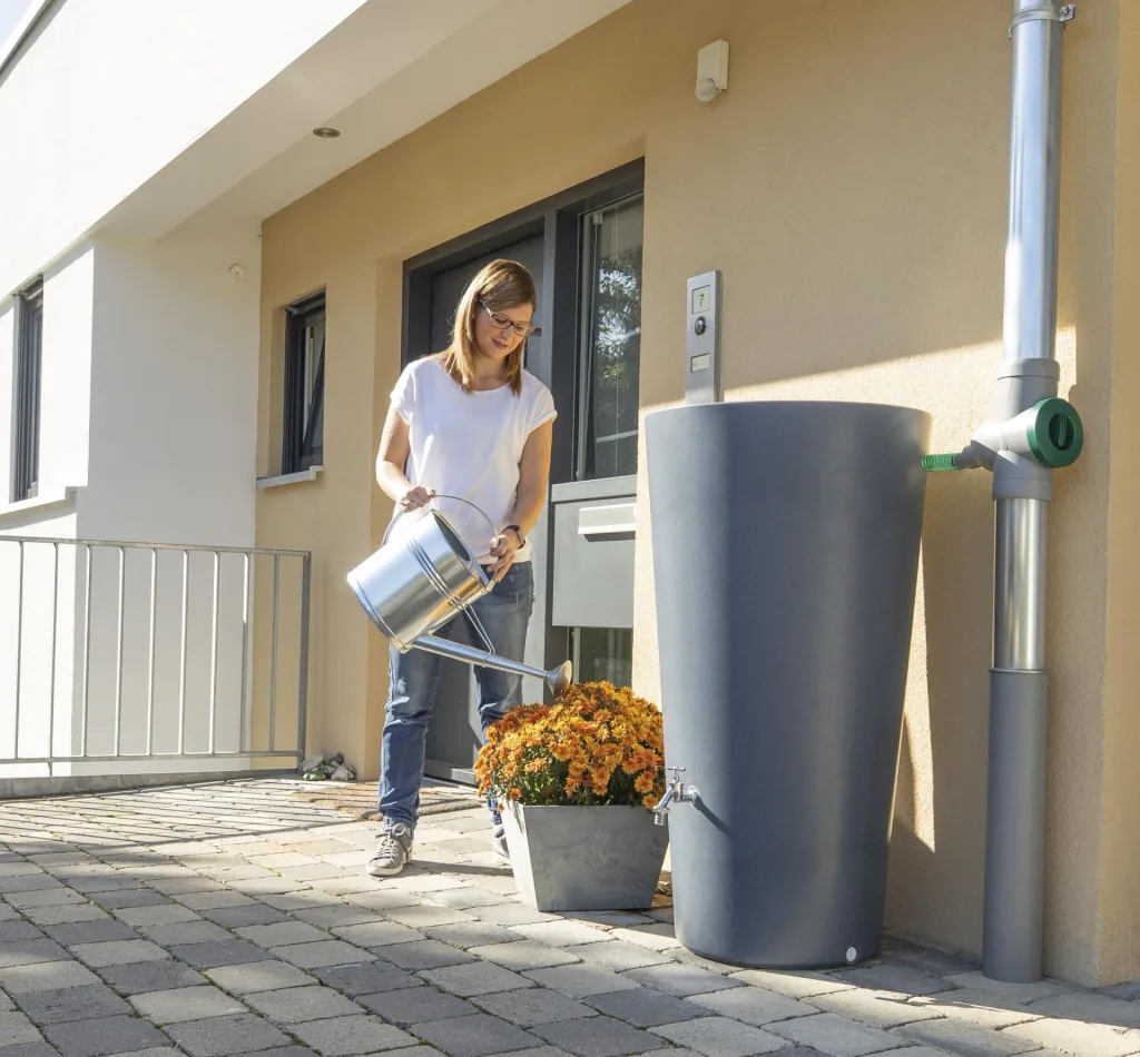 Rain storage tank "Rainbowl" 210 L concrete grey