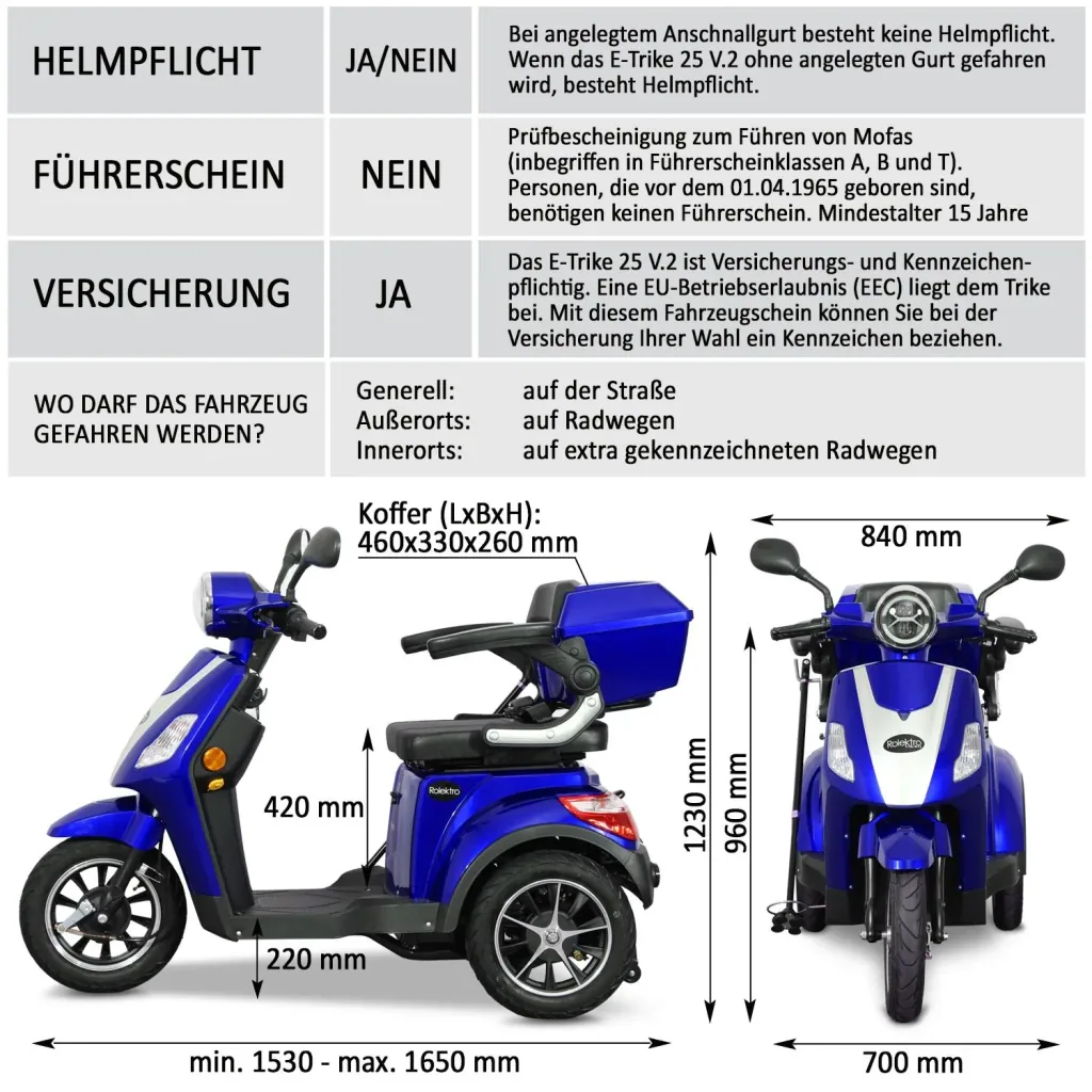 E-Trike 25 V.2, blau