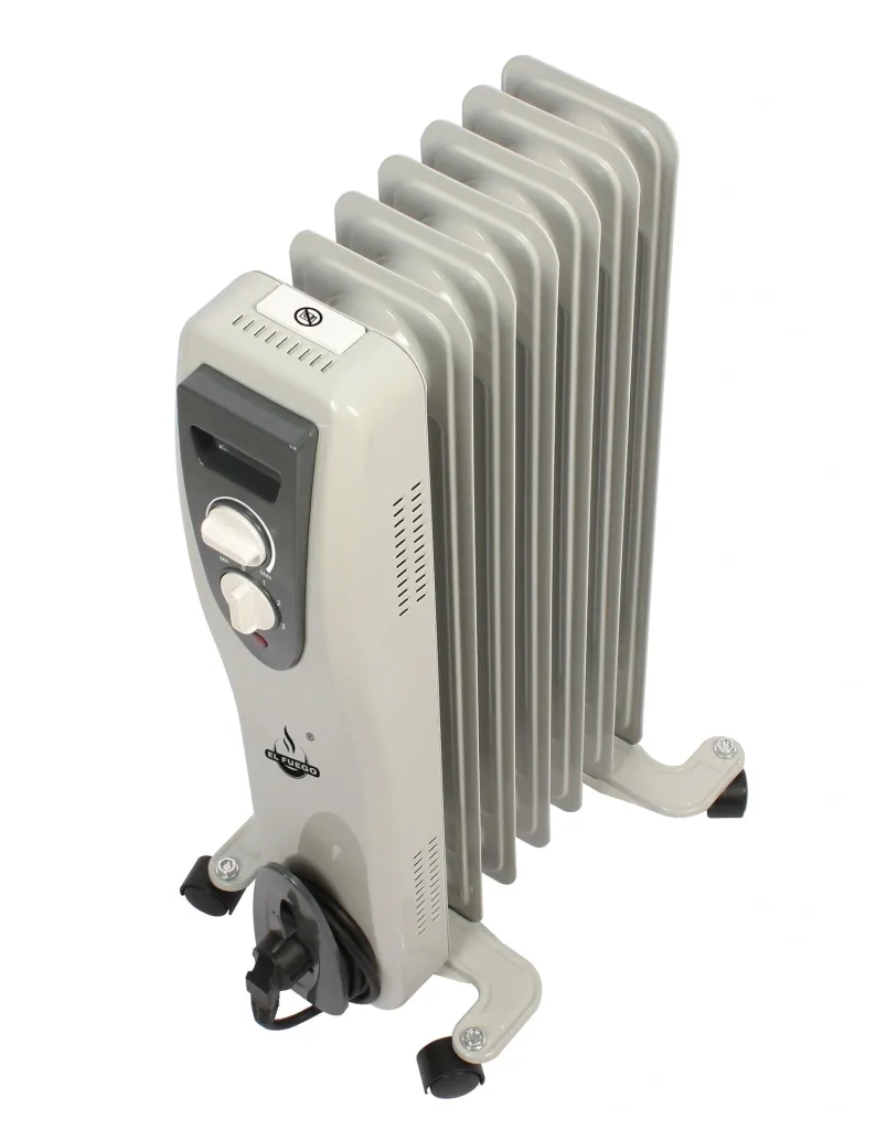 Mobile oil radiator, white, 7 fins