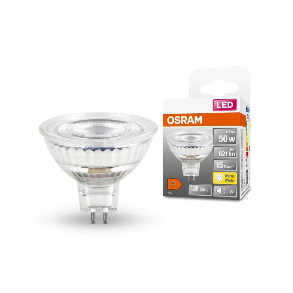 LED Star reflector lamp MR16 with 8 watts, GU5.3, warm white