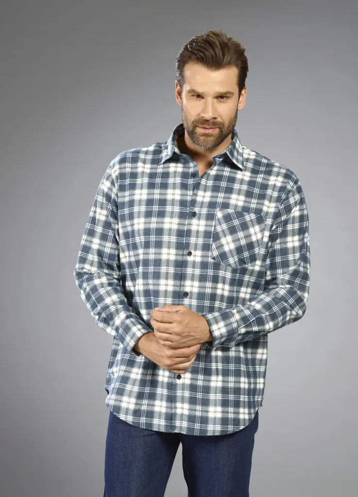 Checked flannel shirt, length 85cm, size 39/40, color-sorted