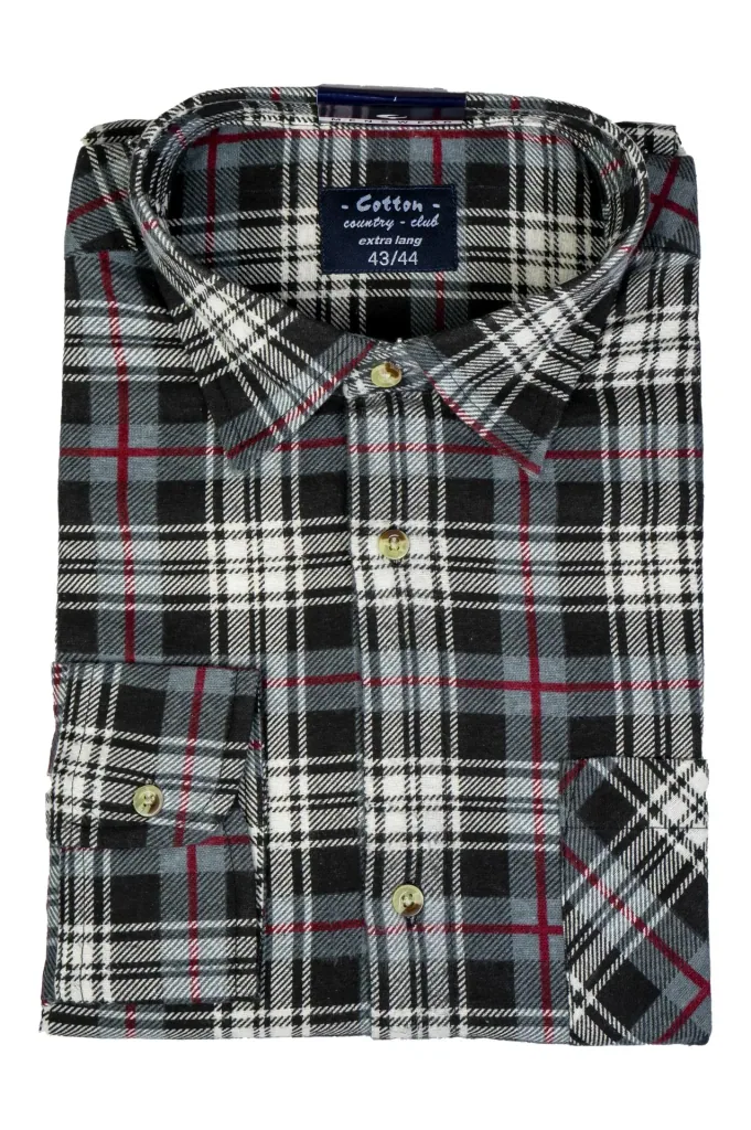 Checked flannel shirt, length 85cm, size 39/40, color-sorted