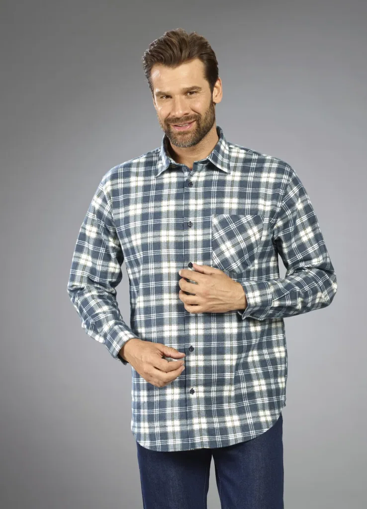Checked flannel shirt, length 85cm, size 39/40, color-sorted
