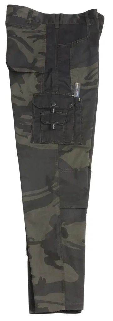 Trousers with cargo pocket and hammer loop, color olive camouflage, size 58