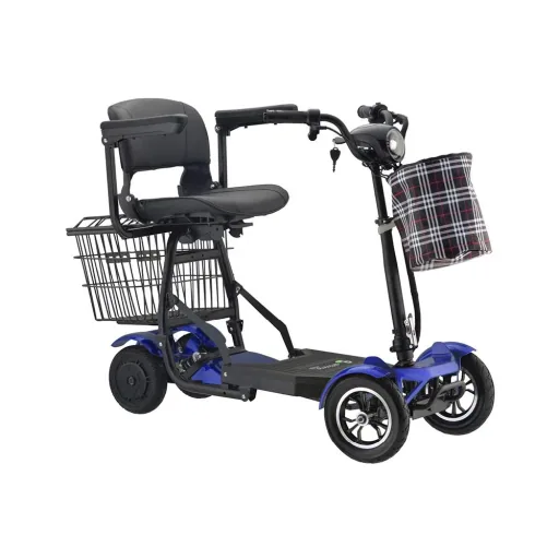 4-wheel electric vehicle Assisi 2.0 6 km/h Safety: 36V/10Ah Li-ion with luggage bag/basket, indicators, foldable, blue