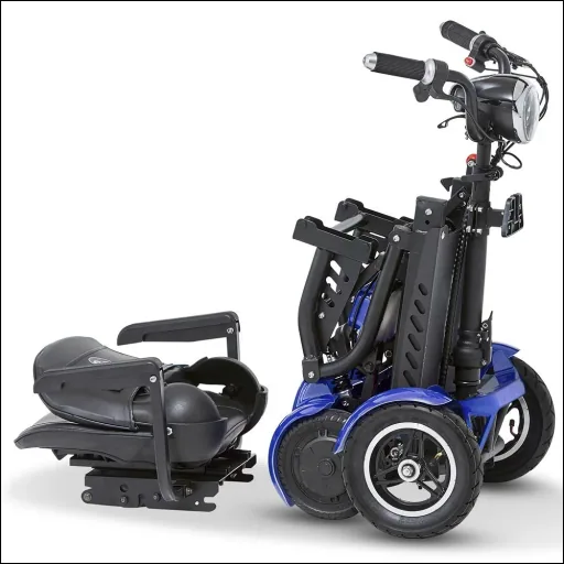 4-wheel electric vehicle Assisi 2.0 6 km/h Safety: 36V/10Ah Li-ion with luggage bag/basket, indicators, foldable, blue