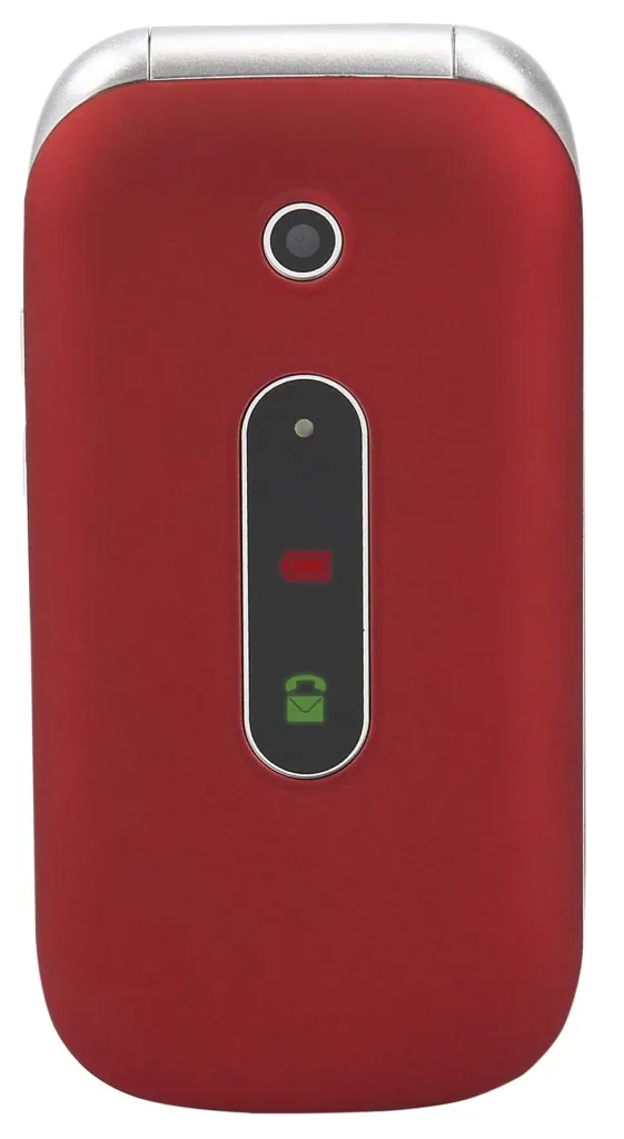 Large button flip phone, red