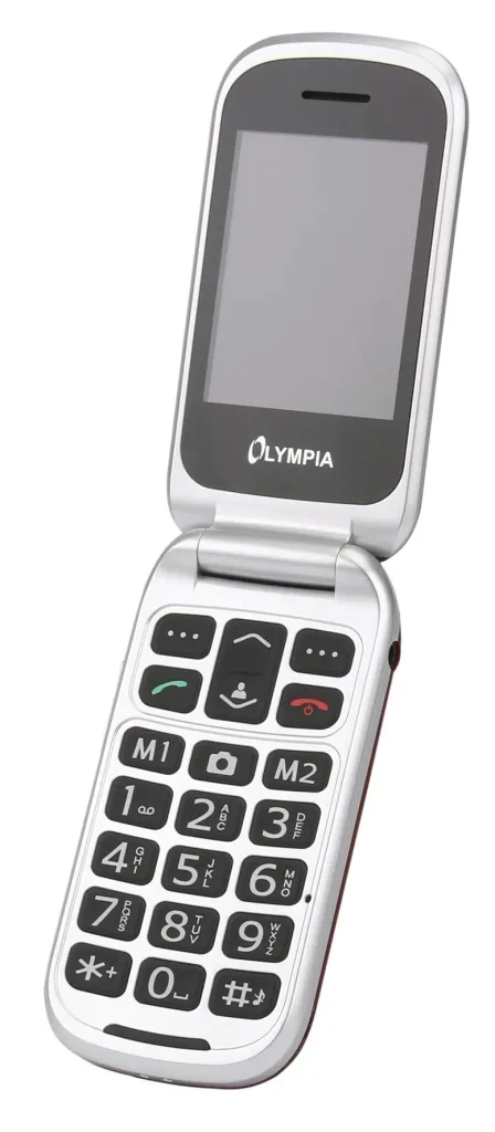 Large button flip phone, red