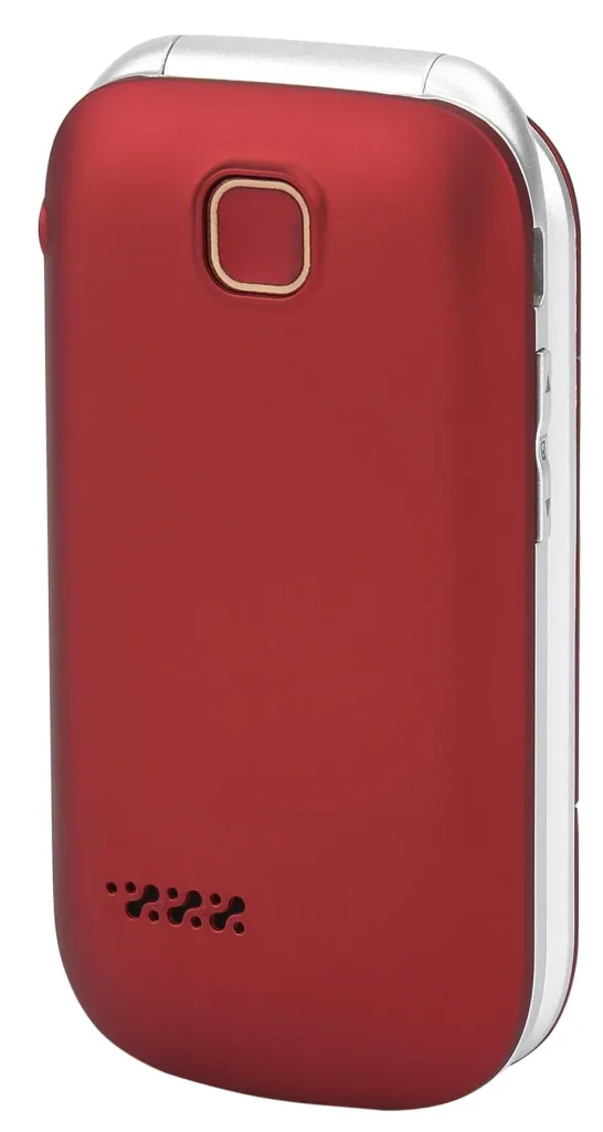 Large button flip phone, red