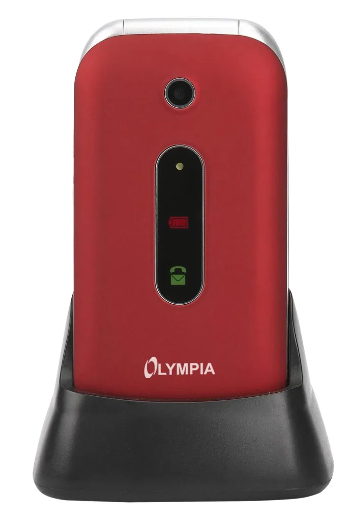 Large button flip phone, red