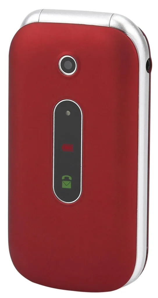Large button flip phone, red