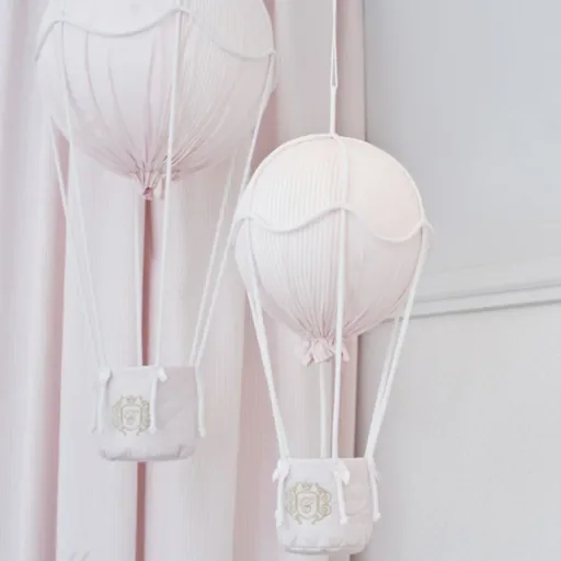 Caramella deco luchtballon gouden embleem roze, Versie: groot