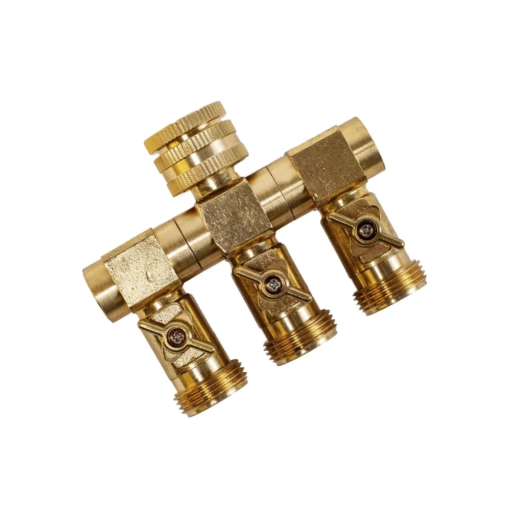 3-way water distributor - 3 taps with 3/4" external thread