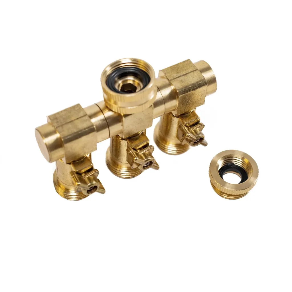 3-way water distributor - 3 taps with 3/4" external thread