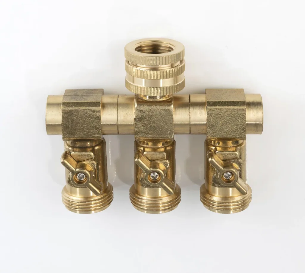 3-way water distributor - 3 taps with 3/4" external thread