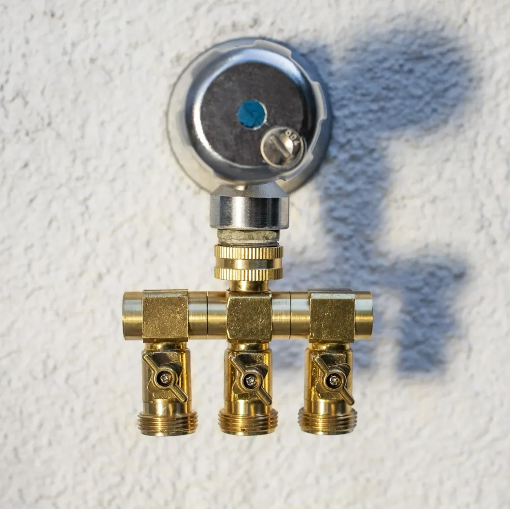 3-way water distributor - 3 taps with 3/4" external thread