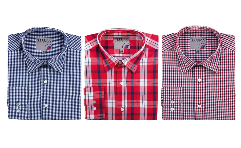 Cotton shirt, long-sleeved, color blue-red/checked, size 41/42