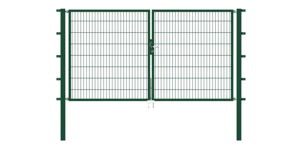 Flexo double gate with accessories, green, width 350 cm, height 100 cm, PF: 80x80 cm