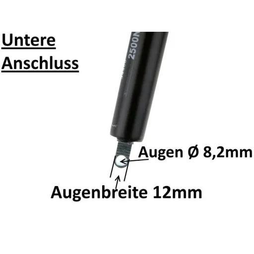Gas spring - gas pressure damper 750N = 75 kg
