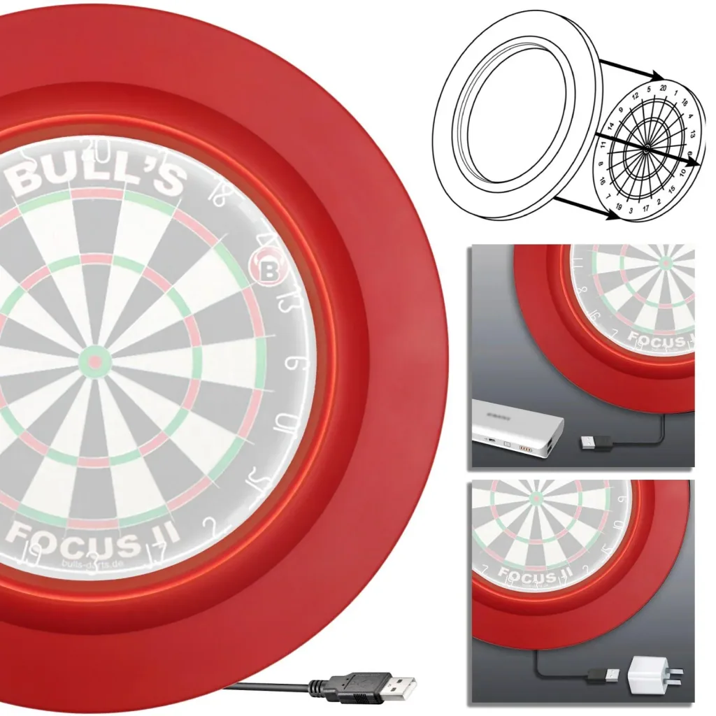 Dartboard border with red lighting
