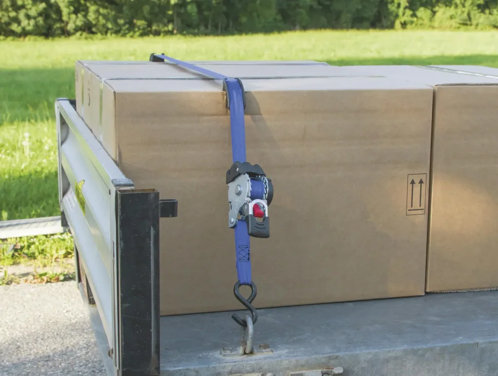 Automatic lashing strap with S-hook, 1.8 m x 25 mm