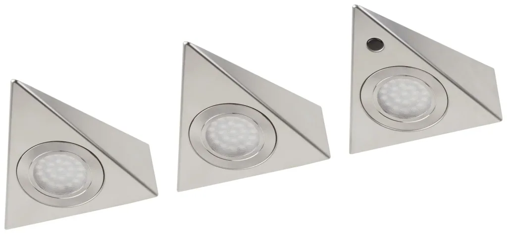 LED under-cabinet lights in silver with motion sensor - 3 pieces