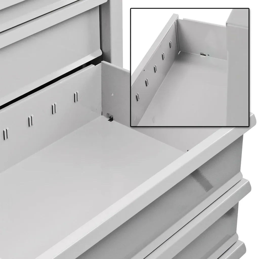 Drawer cabinet / tool cabinet mammut, 7 drawers, RAL 7035