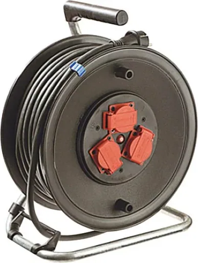 Equipment cable drum 25 m rubber cable, 230 mm diameter
