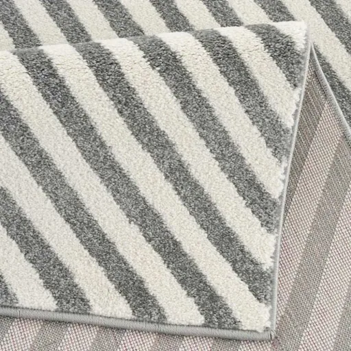 Livone tapijt ster & diagonale strepen grijs, Tapijtmaat: 120 x 180 cm