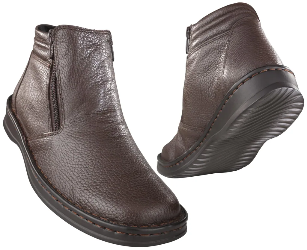 Ankle boots with zipper, color brown, size 40