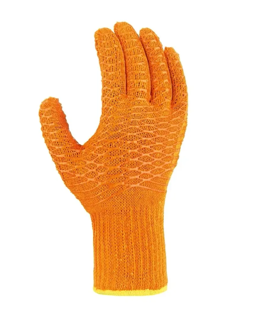 Chunky knit glove CRISS CROSS orange size 10