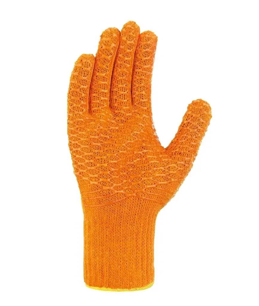 Chunky knit glove CRISS CROSS orange size 10