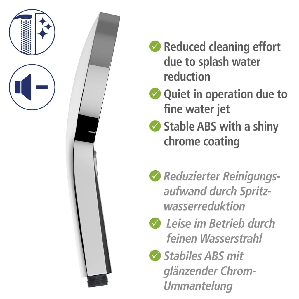 Softwater Chrome shower system - easy connection to existing fittings or wall connection elbow